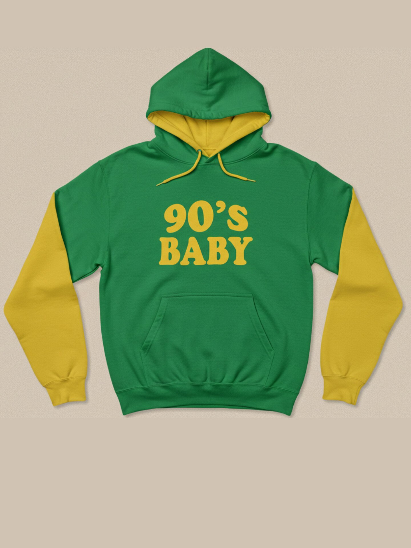 90S BABY HOODIE GR/YELL product image (1)
