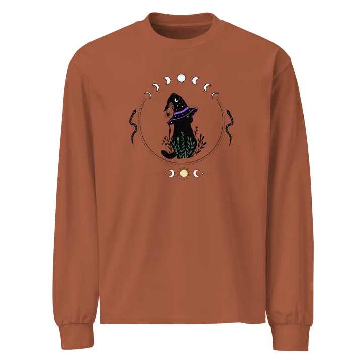 Witchy Cat & Moon Long Sleeve Shirt product image (4)