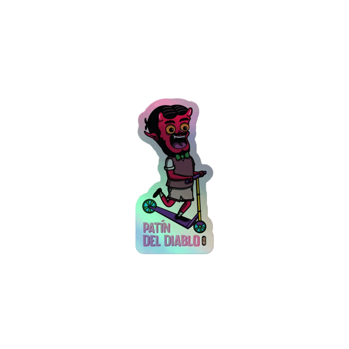 Patín del Diablo - Sticker (Holographic Kiss Cut) product image (1)