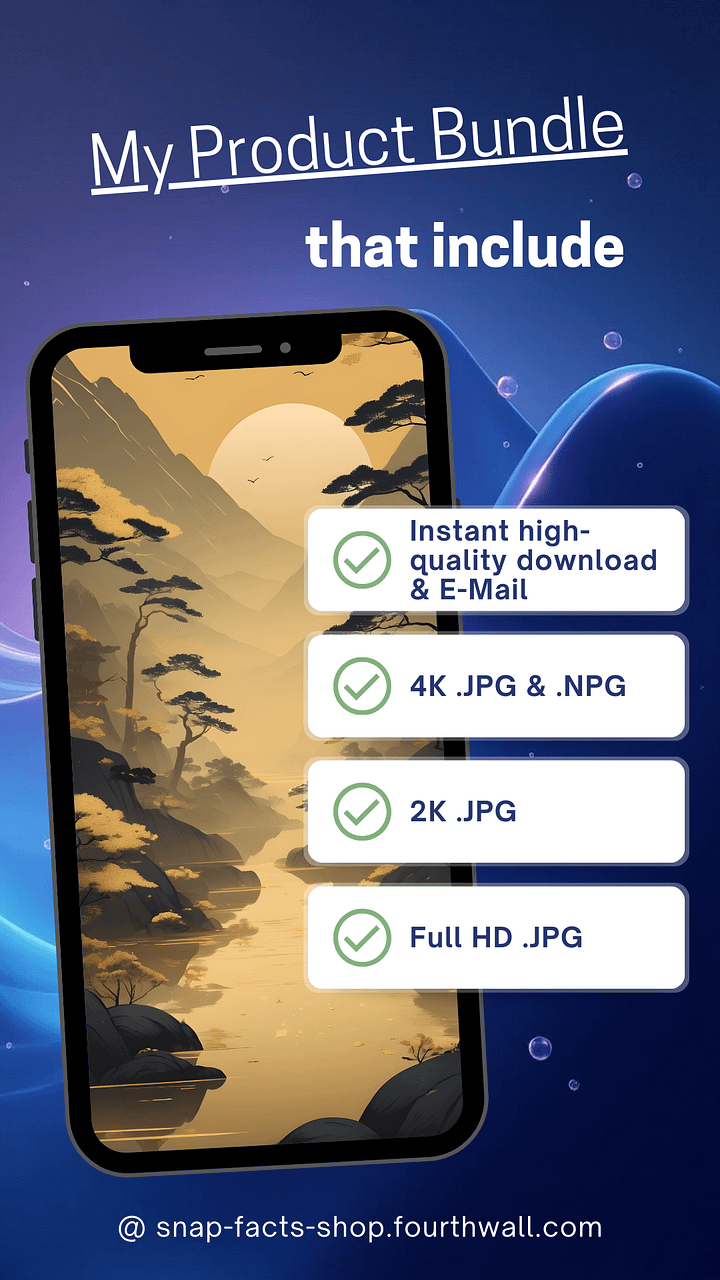 Zen Twilight – Golden Trees under a Silent Moon product image (2)