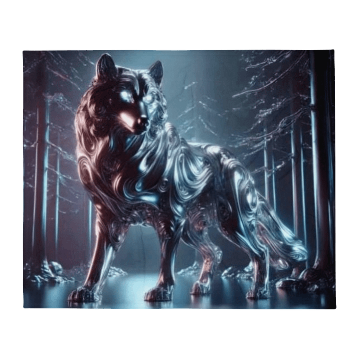 Liquid Metal Wolf #1 Throw Blanket 50"x60" product image (1)