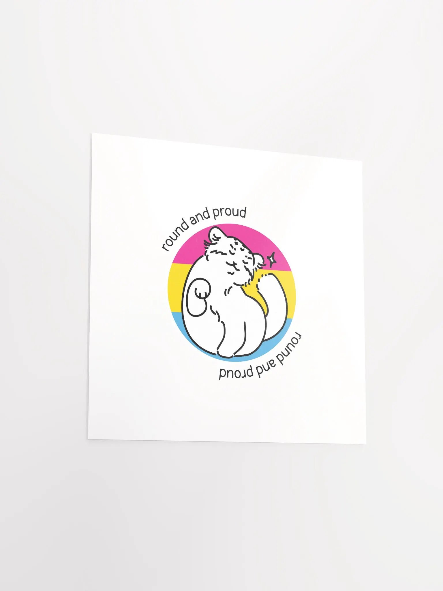 Round and Proud Manul Pansexual Version - Matte Poster product image (3)