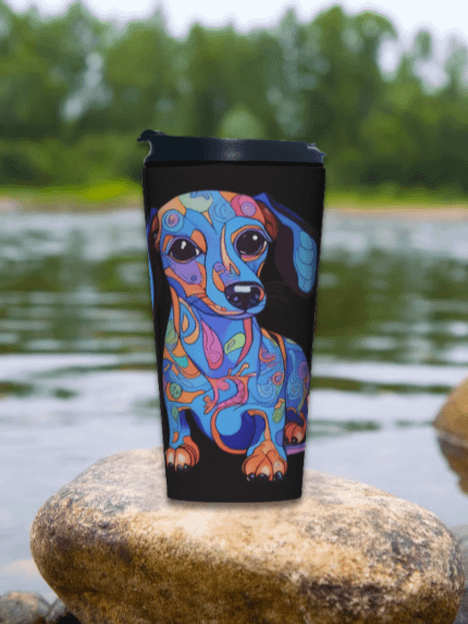 Psychedelic Dachshund #1 - Stainless Steel Travel Mug product image (2)