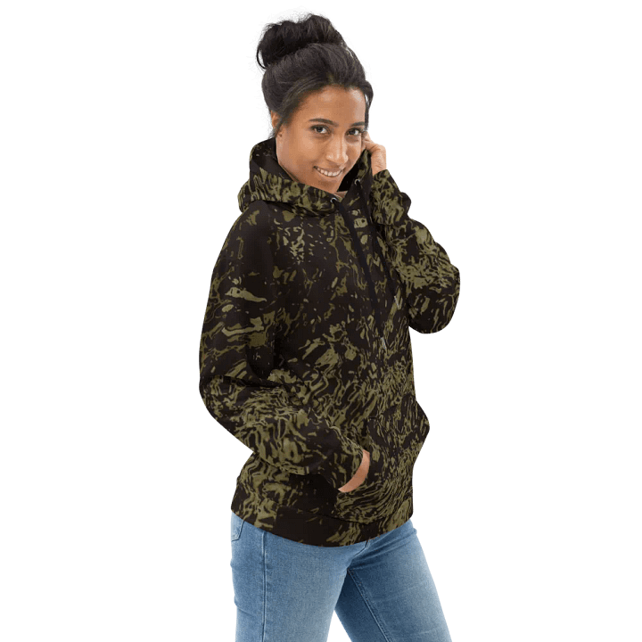 Abstract Brown and Black Marble Effect Unisex All Over Print Hoodie product image (1)