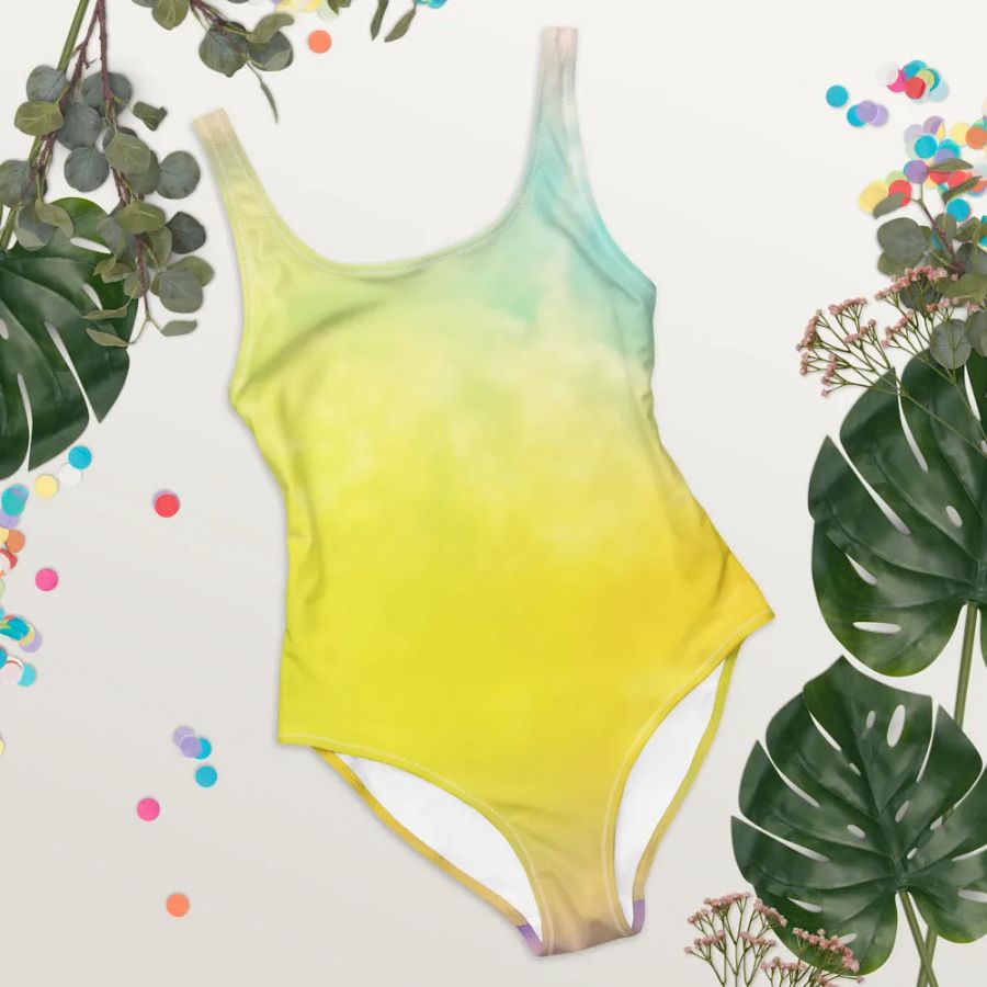 Blur Cloud Rainbow Design one piece Swimsuit - V9 product image (8)