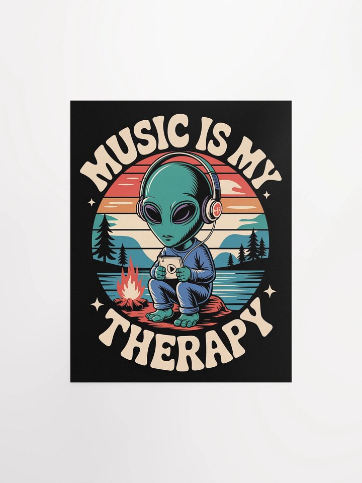Music Is My Therapy Matte Unframed Wall Art Paper Canvas product image (3)