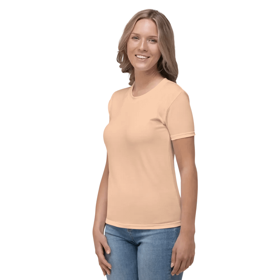 Women's Crew Neck Peach T-Shirt product image (3)