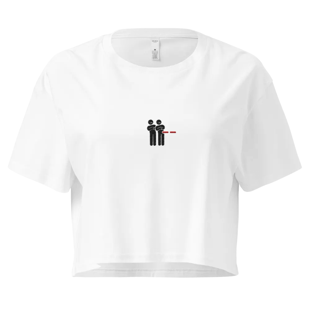 "Unimpressed" Embroidered Crop Top - Black Logo product image (1)
