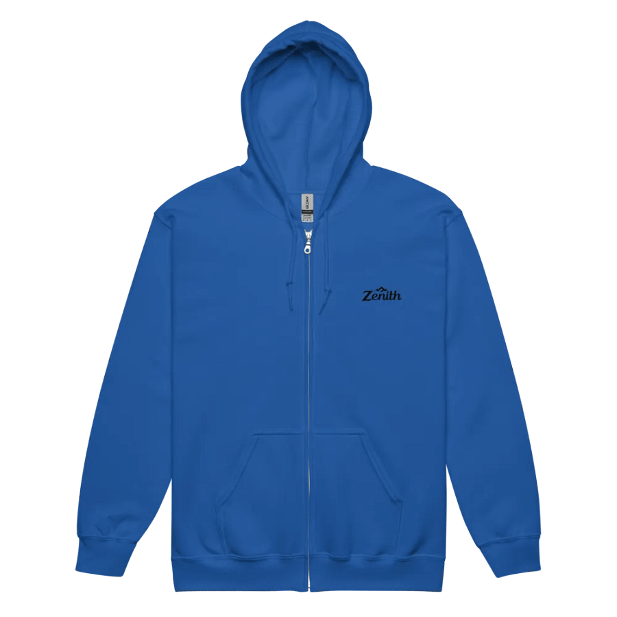 Unisex Heavy Blend Zip Hoodie with Zenith Script Design product image (4)
