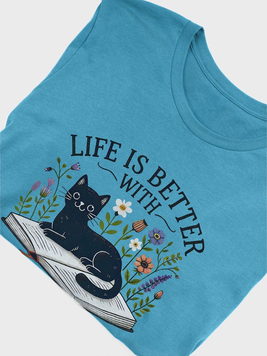Life is Better with Cats and Books - Cozy Cat Lover T-Shirt product image (15)