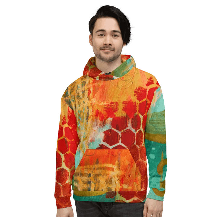 original abstract painting on unisex sweatshirt, hoodie product image (2)