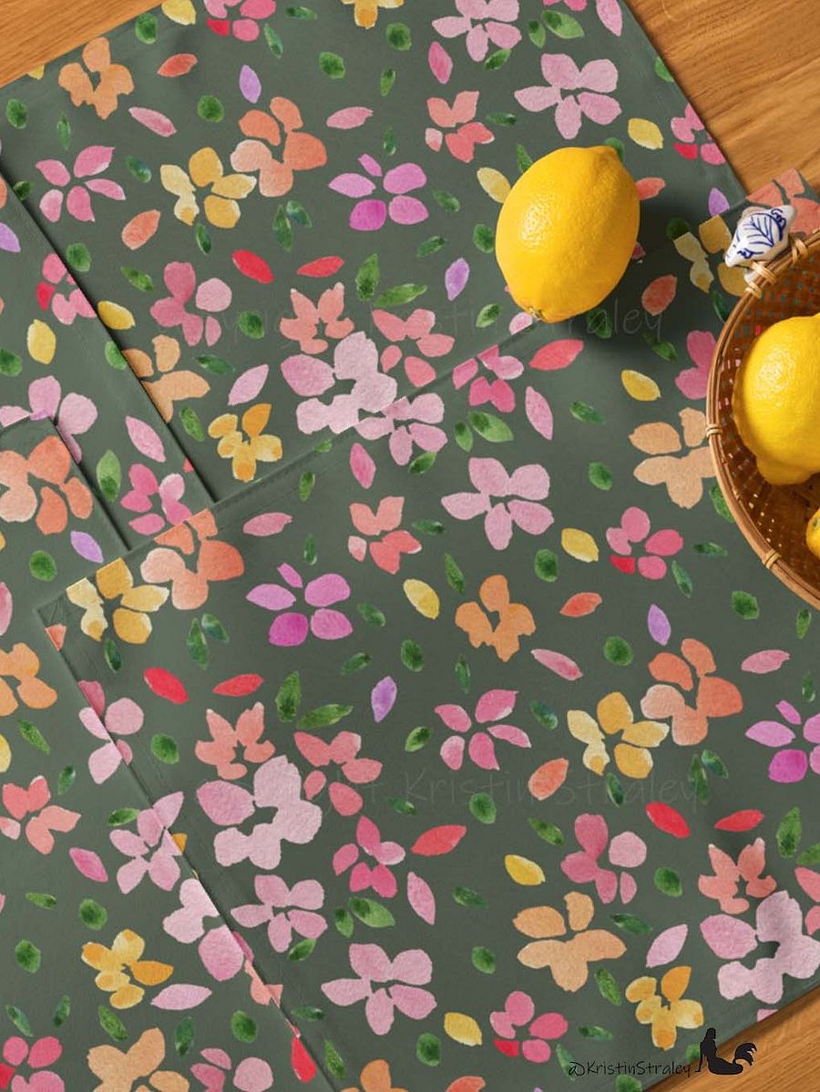 Spring Flowers on Olive Green Placemat Set of 4 product image (7)