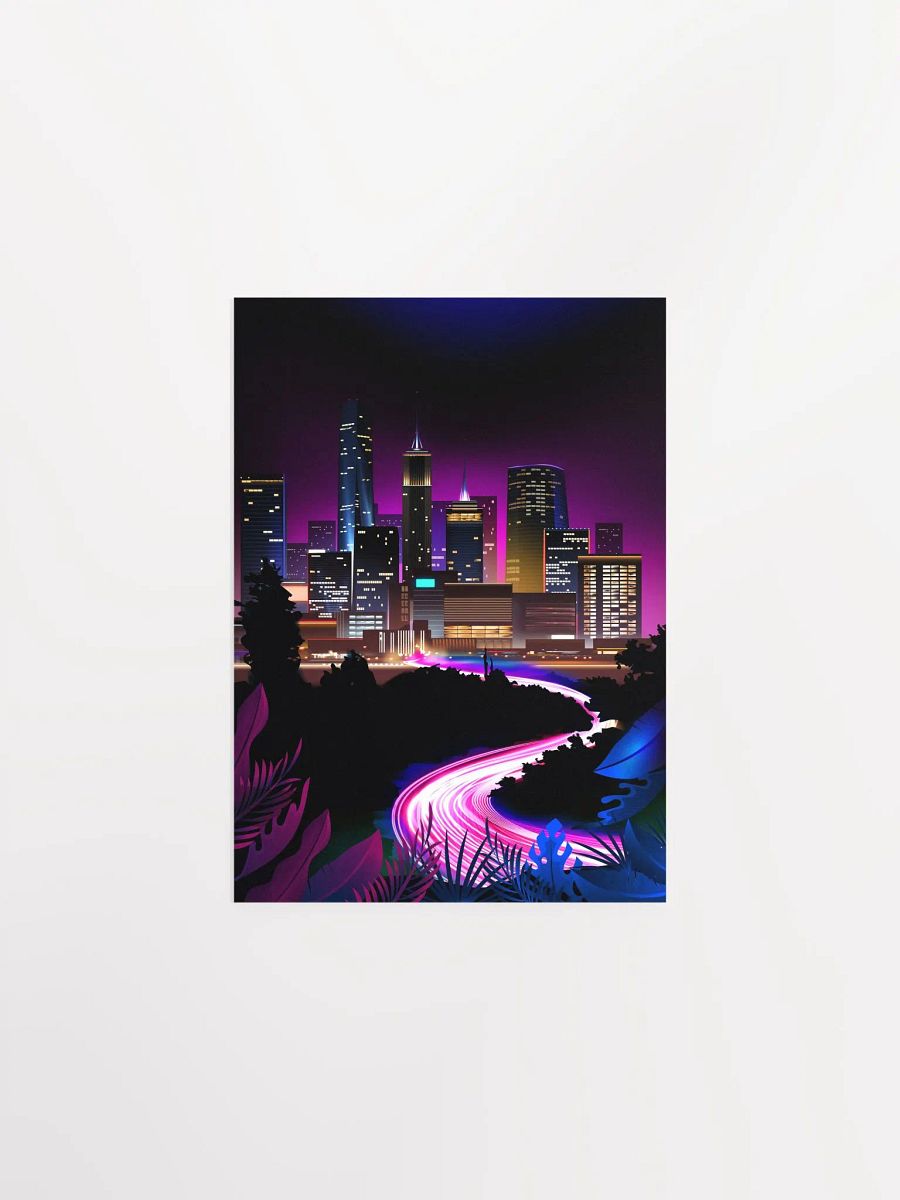 Neon city: fast lights #1 (synthwave/vaporwave/retrowave/cyberpunk) — aesthetic poster product image (7)