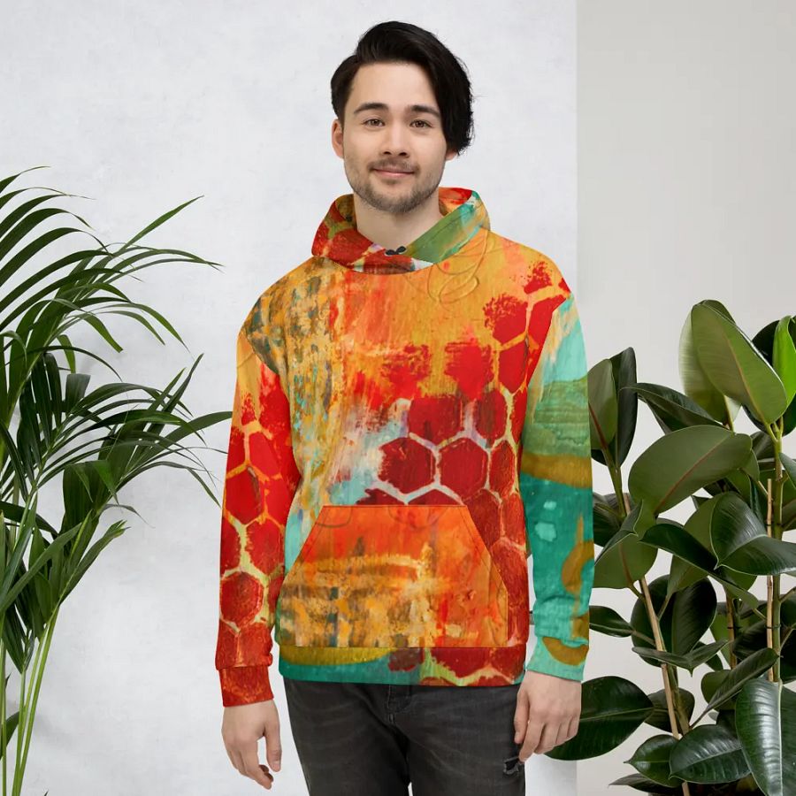 original abstract painting on unisex sweatshirt, hoodie product image (4)