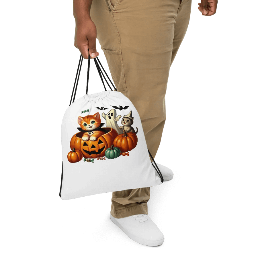 Kittens and Ghost Drawstring Bag product image (5)