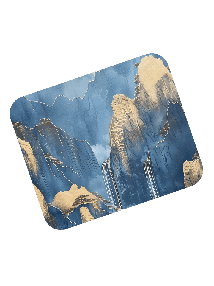 Blue and Gold Mountains Mouse Pad by Treasure Pie product image (1)