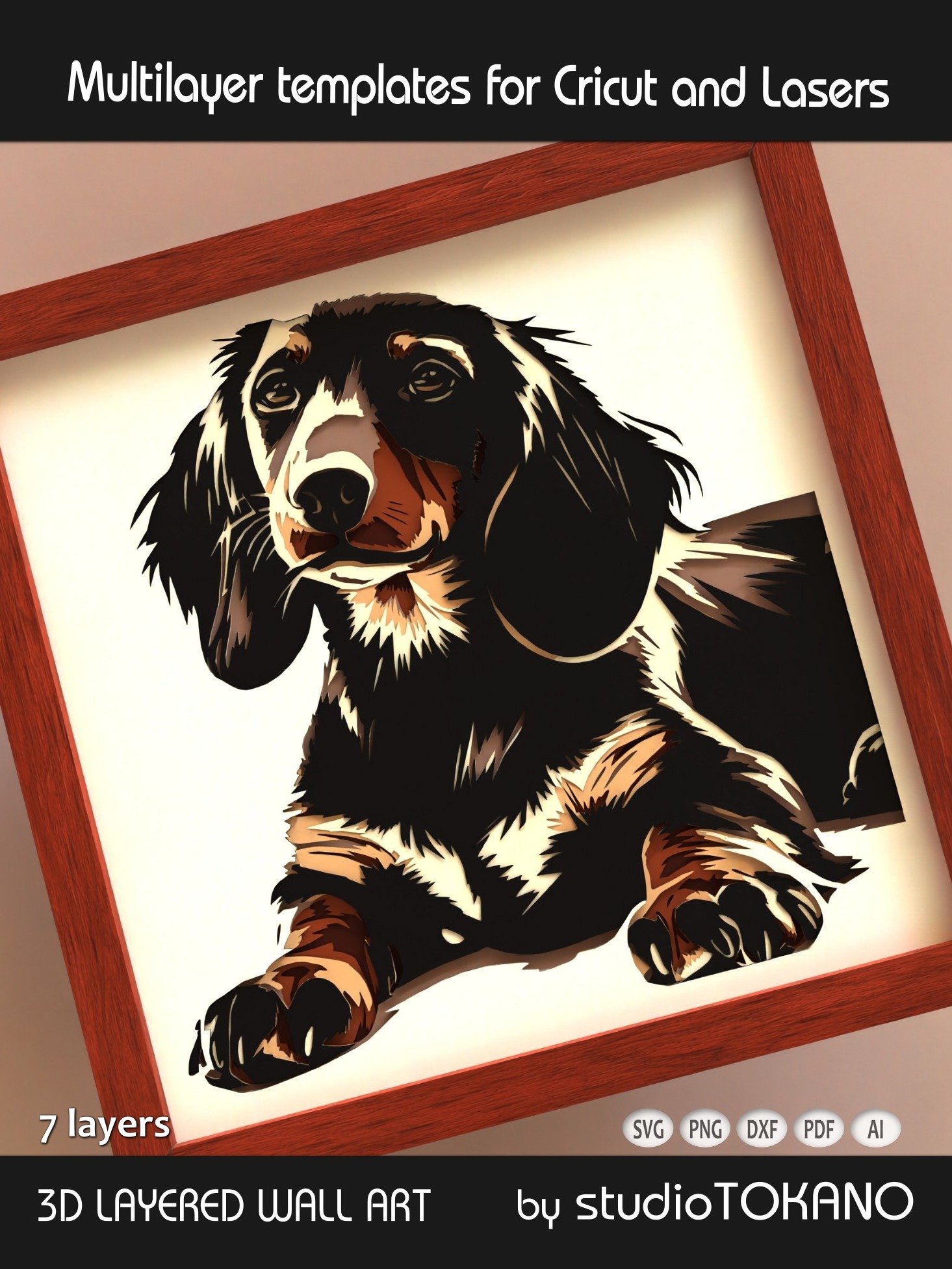 Dachshund 3D layered dog svg for Cricut product image (4)