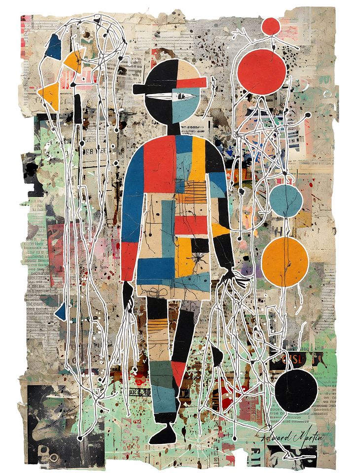'A Walk in the Park' by Edward Martin- Collage Print product image (1)