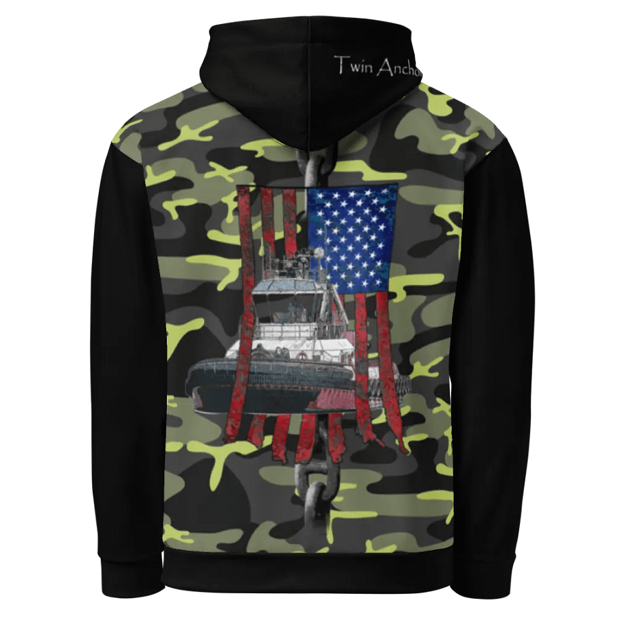 black & Green Chain Athena Tug & CE Flage Hoodie product image (4)