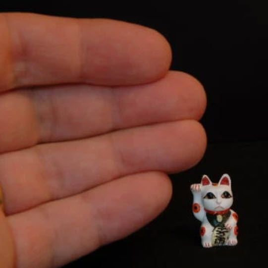 Maneki Neko Luck Cat - Super Tiny Japanese Cat Figure product image (1)