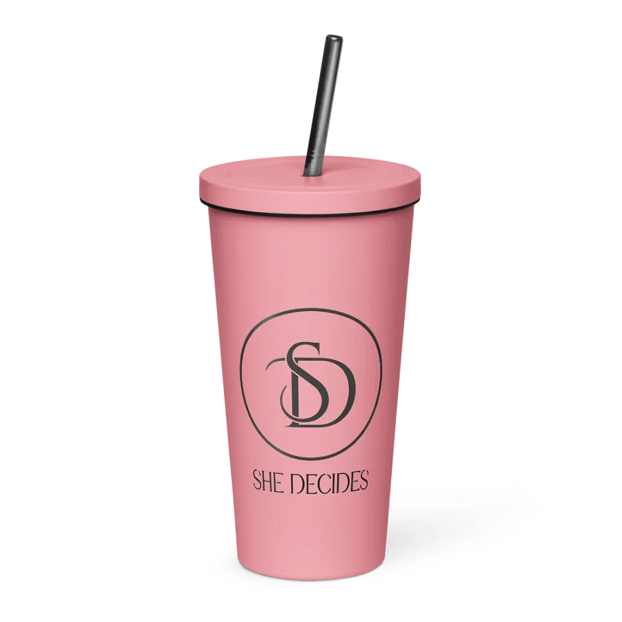 SHE DECIDES Water Tumbler with Straw product image (1)