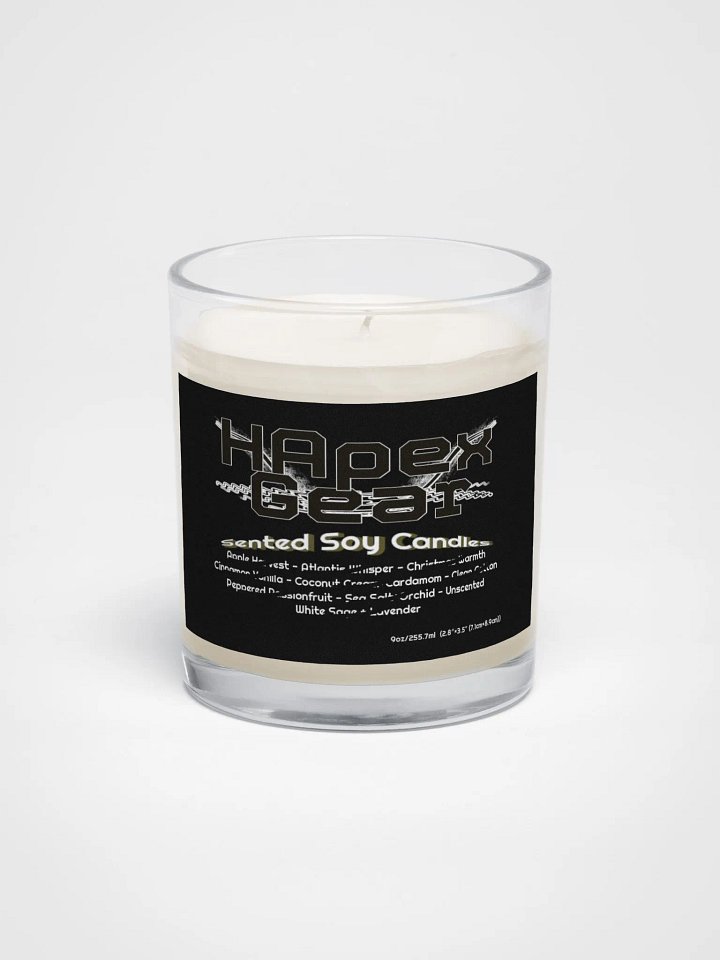 Soy Wax Candle In A Clear Glass Jar - Black HApex Gear Black Logo product image (1)