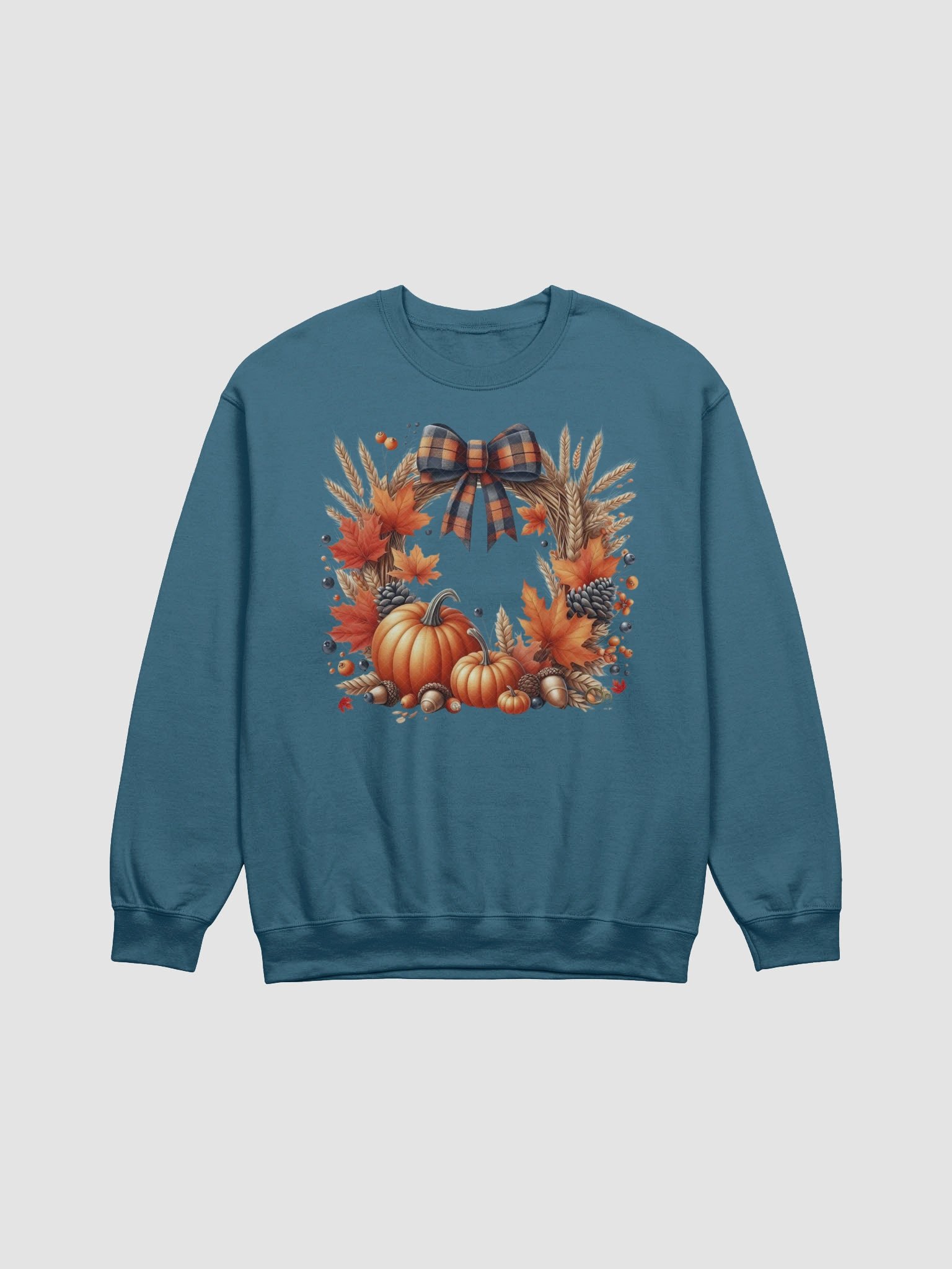 Autumn Harvest Pumpkin Wreath Design Sweatshirt product image (1)
