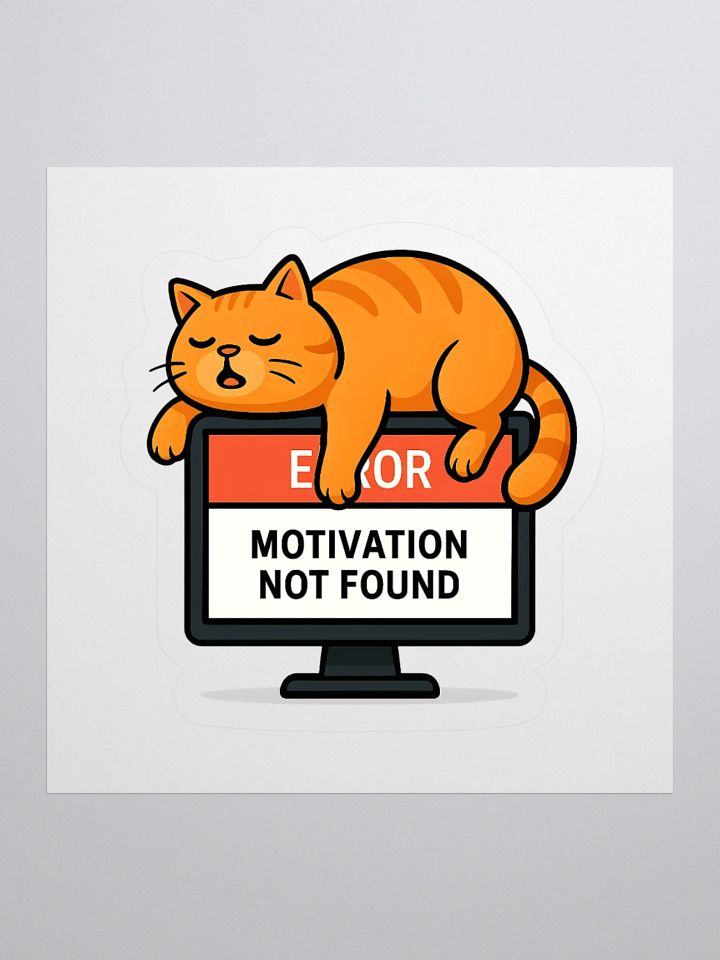 Motivation Not Found Cat Kiss Cut Stickers product image (2)
