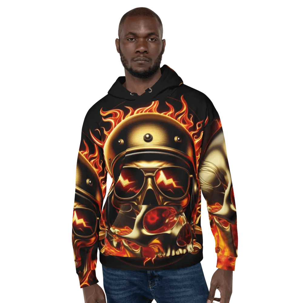 Aviator Golden Glow - Unisex Skull Hoodie #9 product image (6)