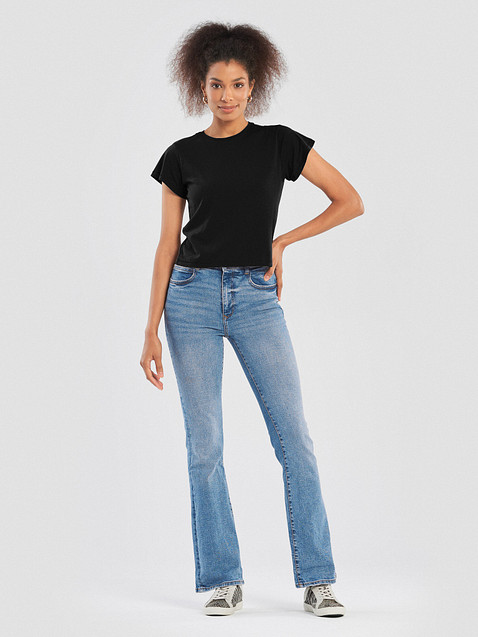 Photo showing Cotton Heritage Women's High-Waisted Tee