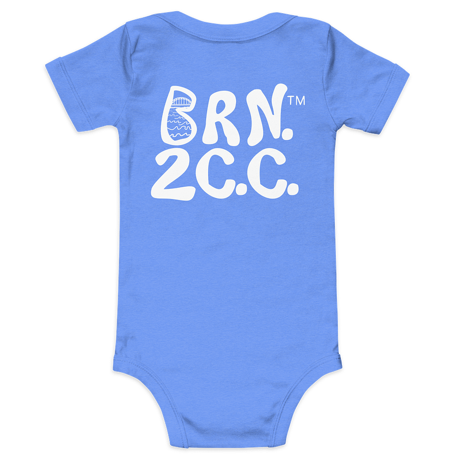 BOURNE to Cape Cod™ | Baby One-Piece with Snaps | BRN.2C.C.™ Logo Back | Ultra-Soft Cotton Bodysuit for Coastal Cuties | White Logos product image (13)