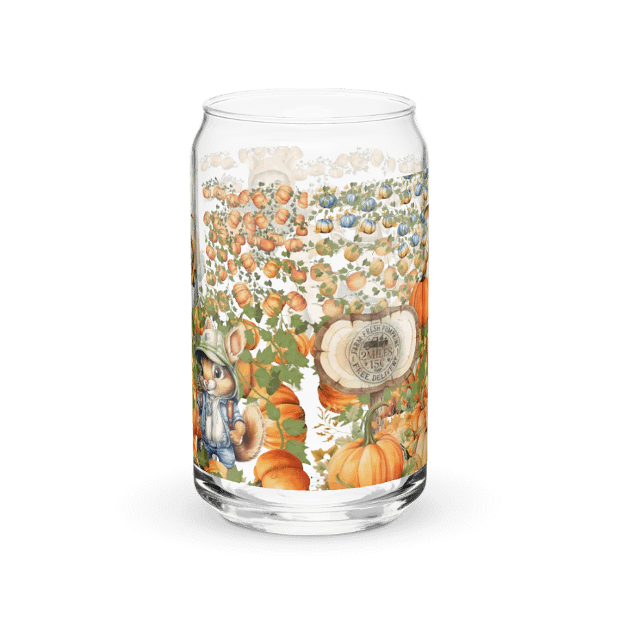 Witches Brew Coven: The Pumpkin Harvest Glass Can Tumbler | 16oz Fall-Themed Drinkware | Whimsical Animal Design product image (11)