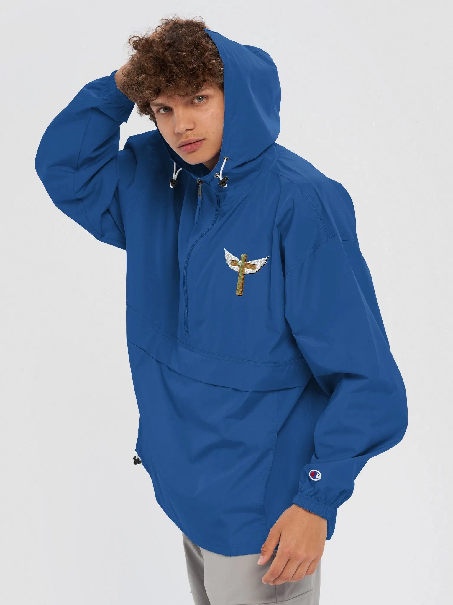 CROSS WITH WINGS Packable Jacket Embroidered product image (5)