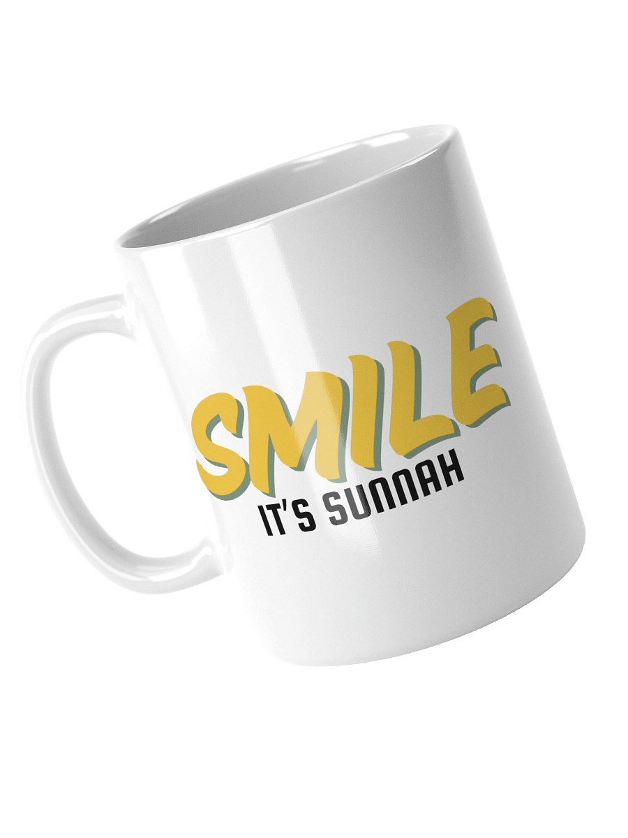White "Smile It's Sunnah" Mug in Golden Yellow product image (3)