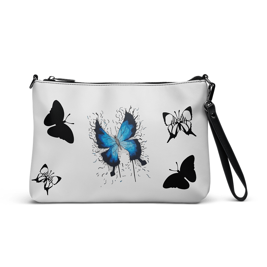 Blue Butterfly (art by Dina R.) akvarel painting with butterflies - Crossbody Bag product image (1)