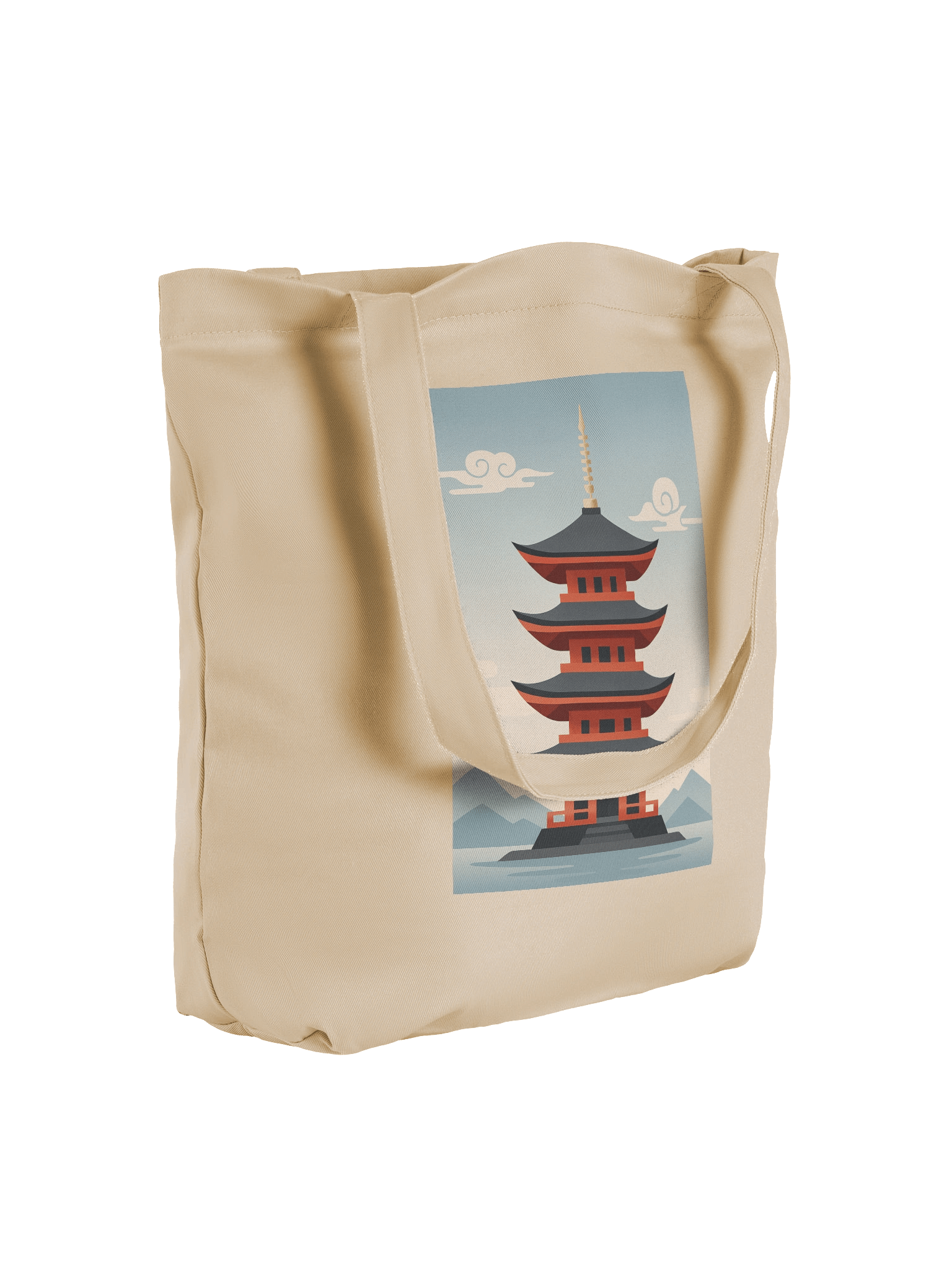 Japanese Pagoda Tote Bag – Traditional Temple Design Eco-Friendly Shoulder Bag product image (8)