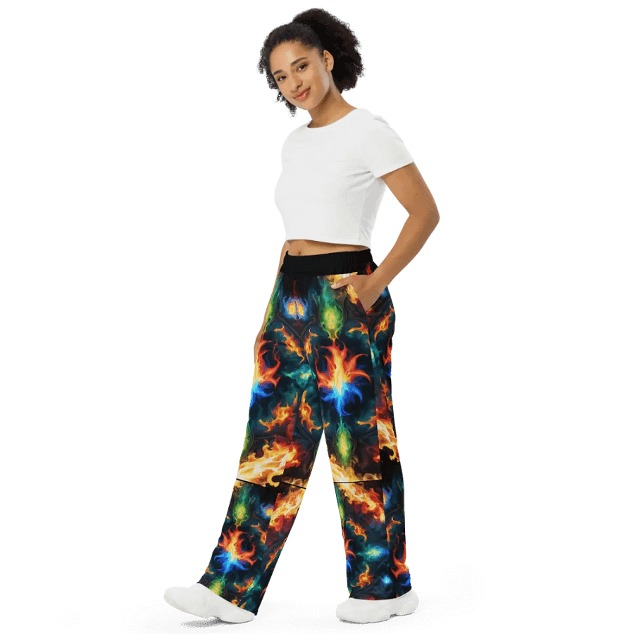 Inferno Blaze Unisex Wide-Leg Pants product image (10)