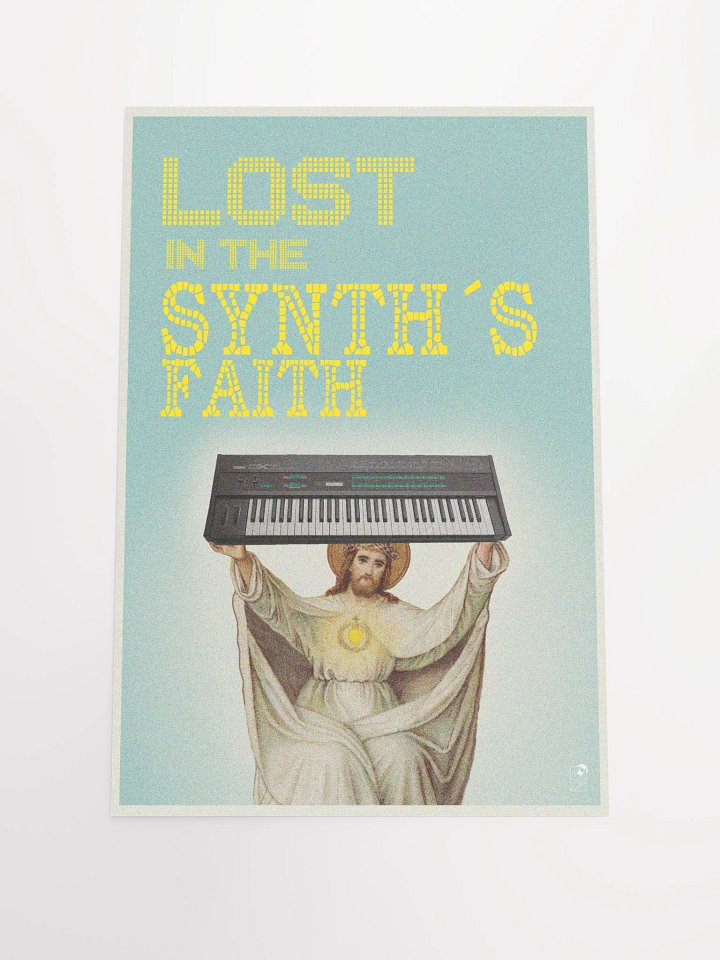 Lost in the Synth´s Faith, YAMAHA Dx7 tribute, by Frank Fonik, Techno EDM Matte Paper Poster product image (2)