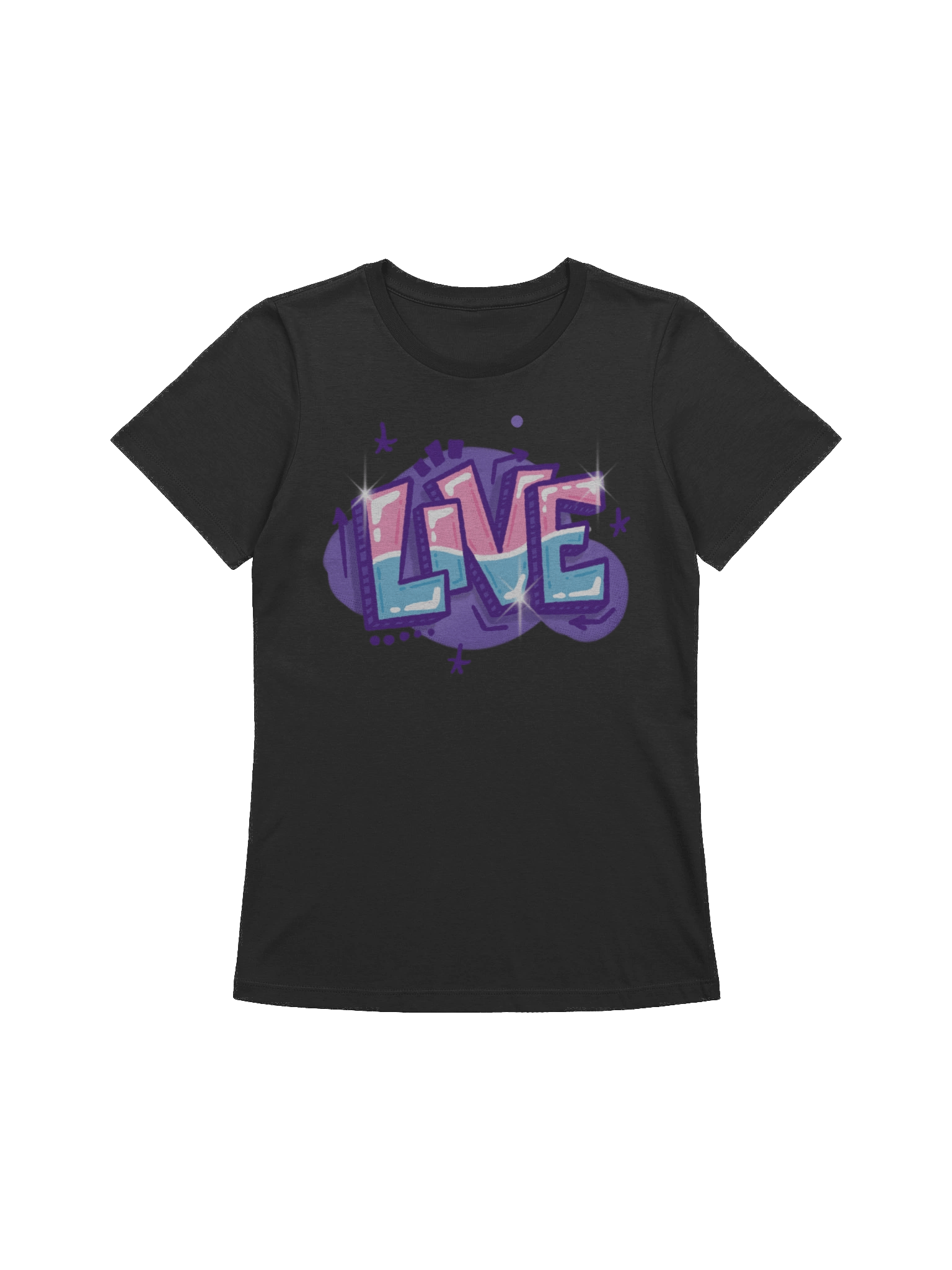 "LIVE" - Kawaiifiti Style - Women's Relaxed-fit T-Shirt (Dark) product image (2)