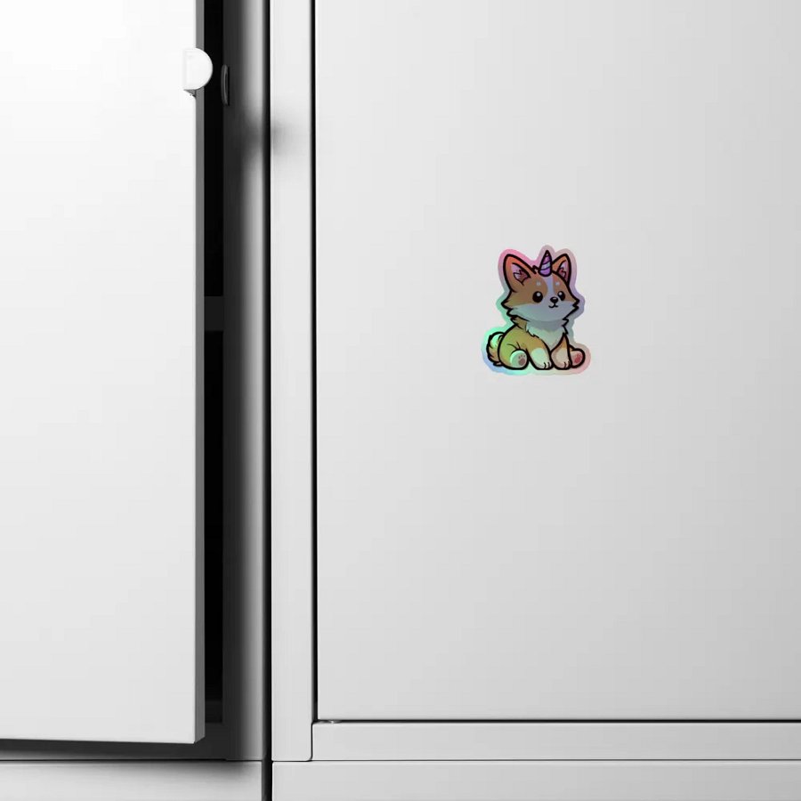Corgi Unicorn Holographic Sticker Sheet product image (6)