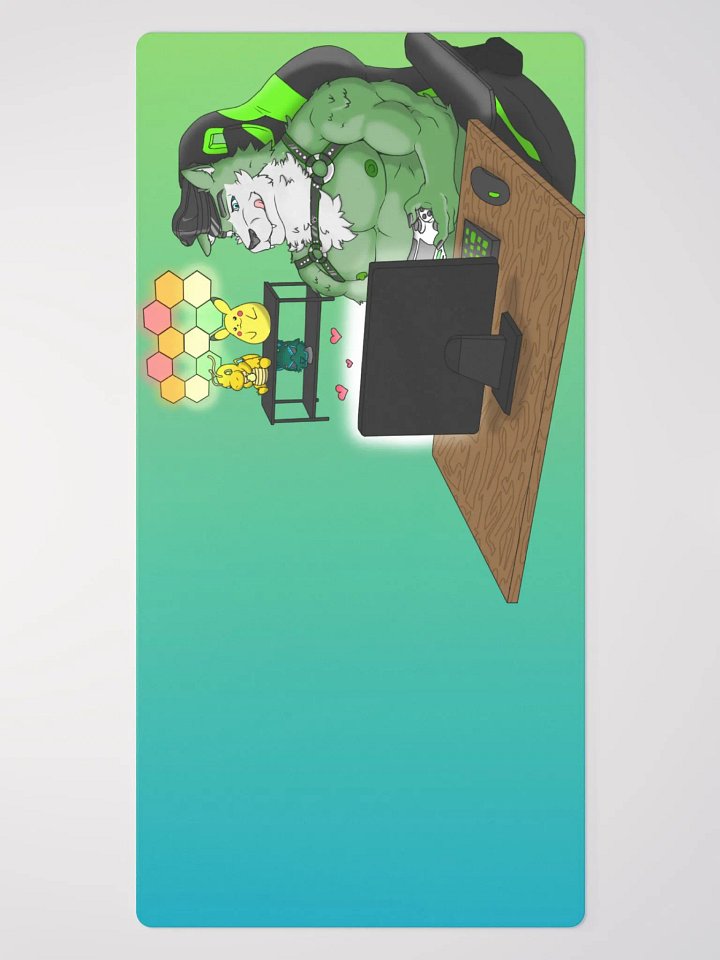 Cozy Wolf Dad Gaming Mouse Pad (Green / Right) product image (2)