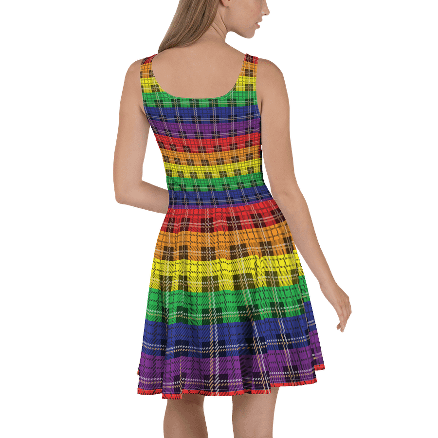 Rainbow Pride Plaid Skater Dress product image (4)