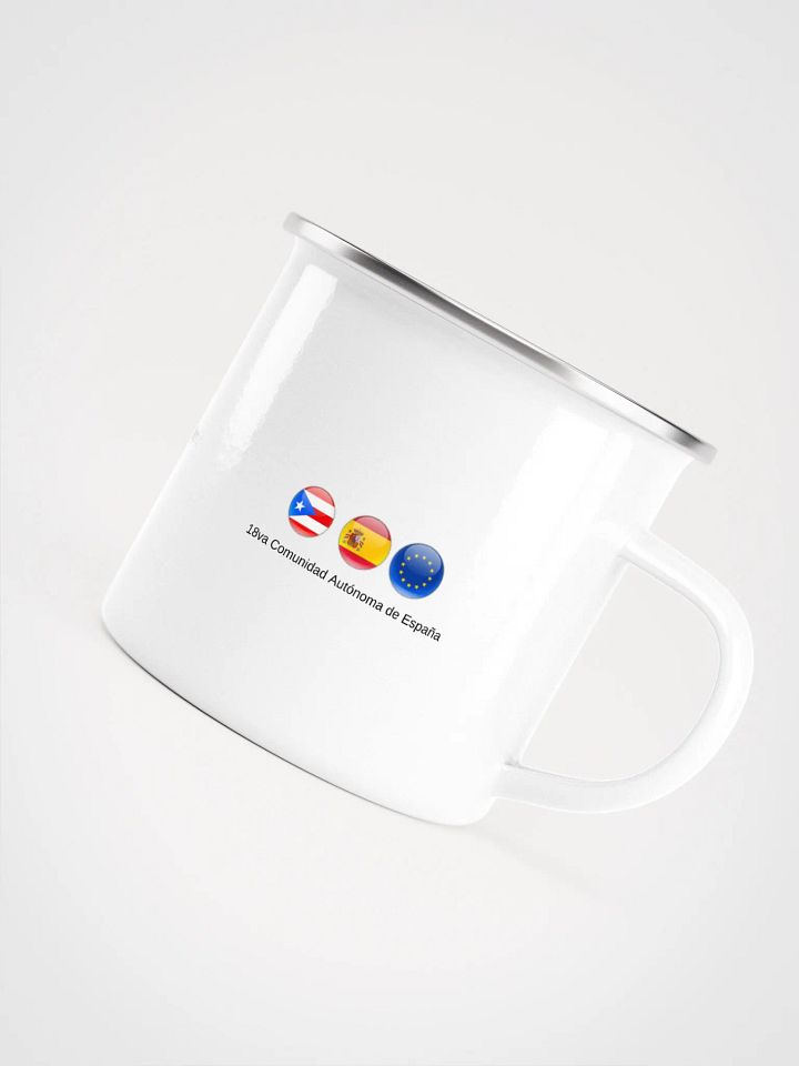 Taza esmaltada blanca - ¡despierta puertorriqueÑo! product image (2)
