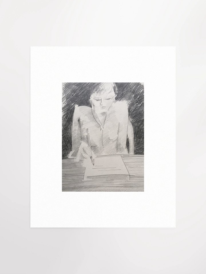Sloy Writing (pencil sketch) undated print product image (1)