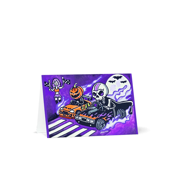 Spooky Street Race Greeting Card product image (1)