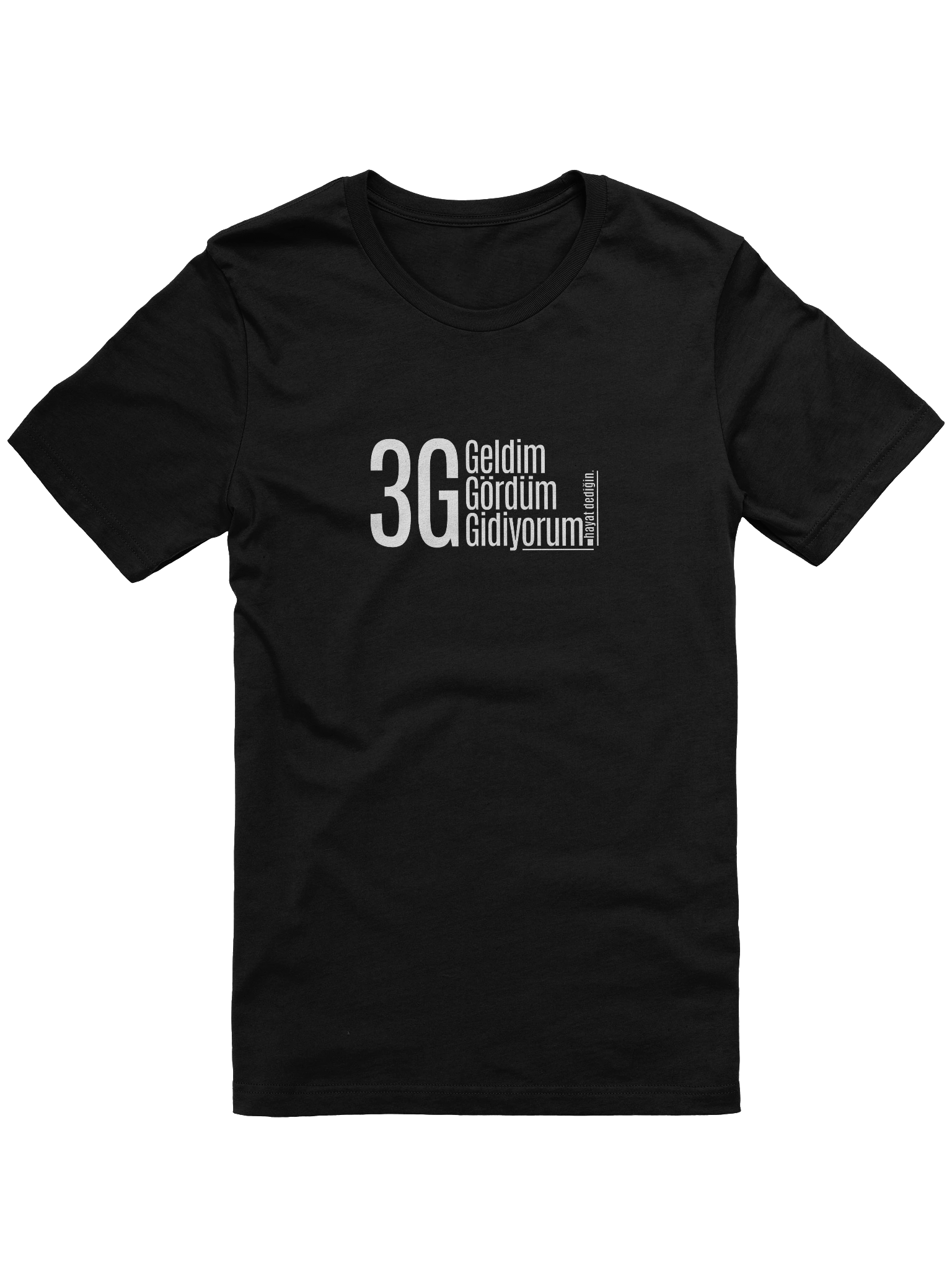3G Minimalist Felsefe: "Geldim Gördüm Gidiyorum" Türkçe Tasarımlı Bella+Canvas Supersoft %100 Pamuk Tişört product image (1)