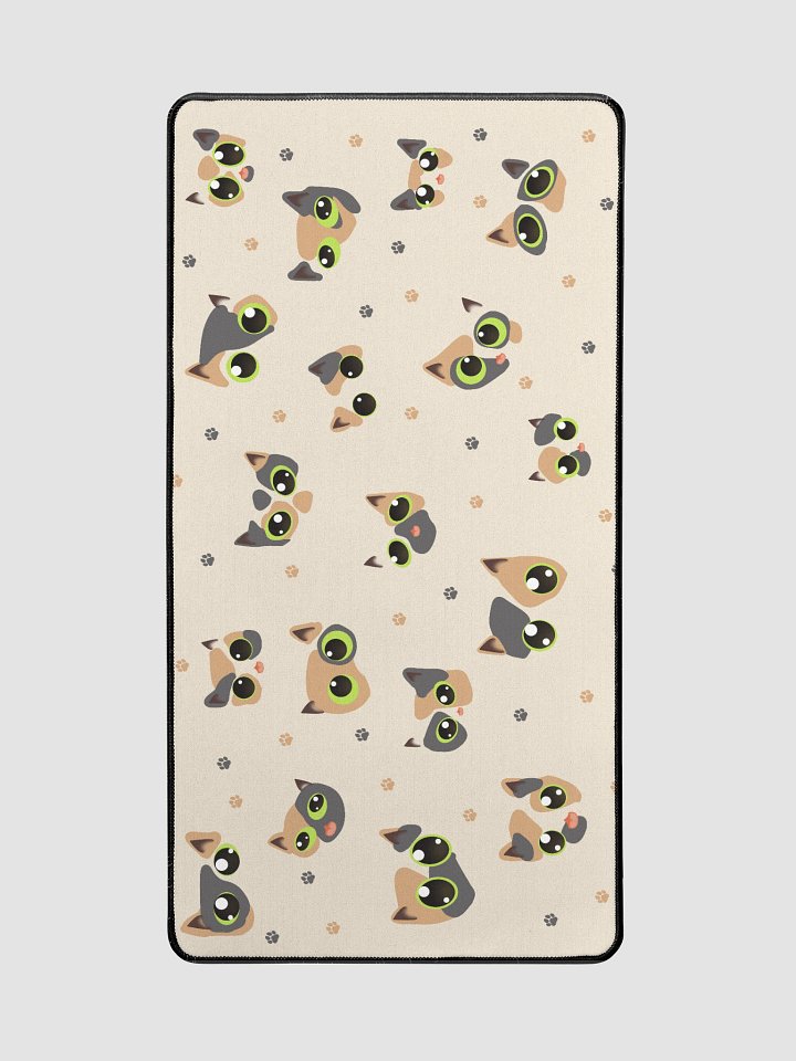 Cute Calico Cat Faces (Green Eyes) Desk Mat 15.5" x 31.5" product image (2)