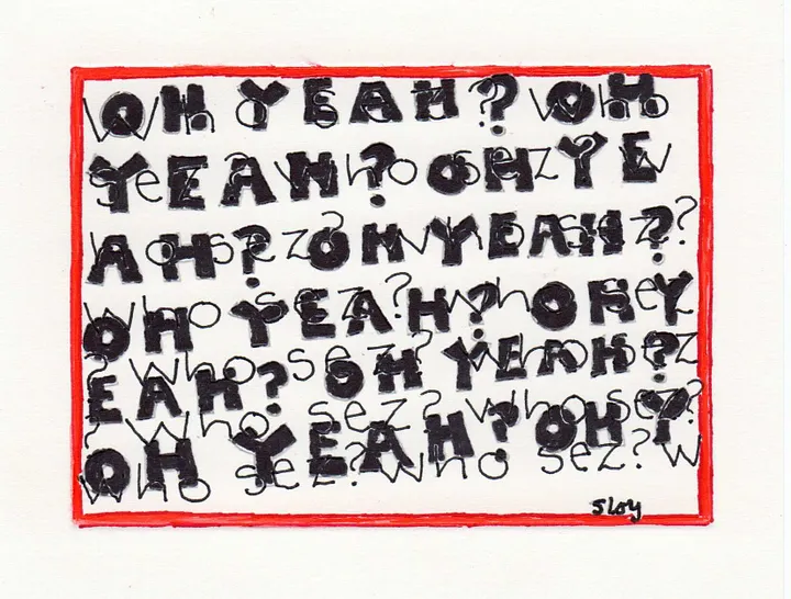 oh yeah? who sez? panel card print product image (1)