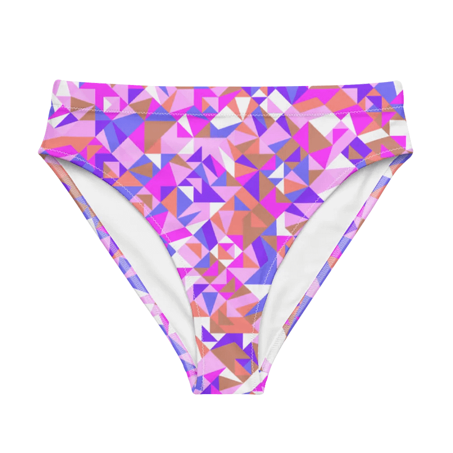 Colorful vector Pattern Design High Waisted Bikini Bottom - v3 product image (5)