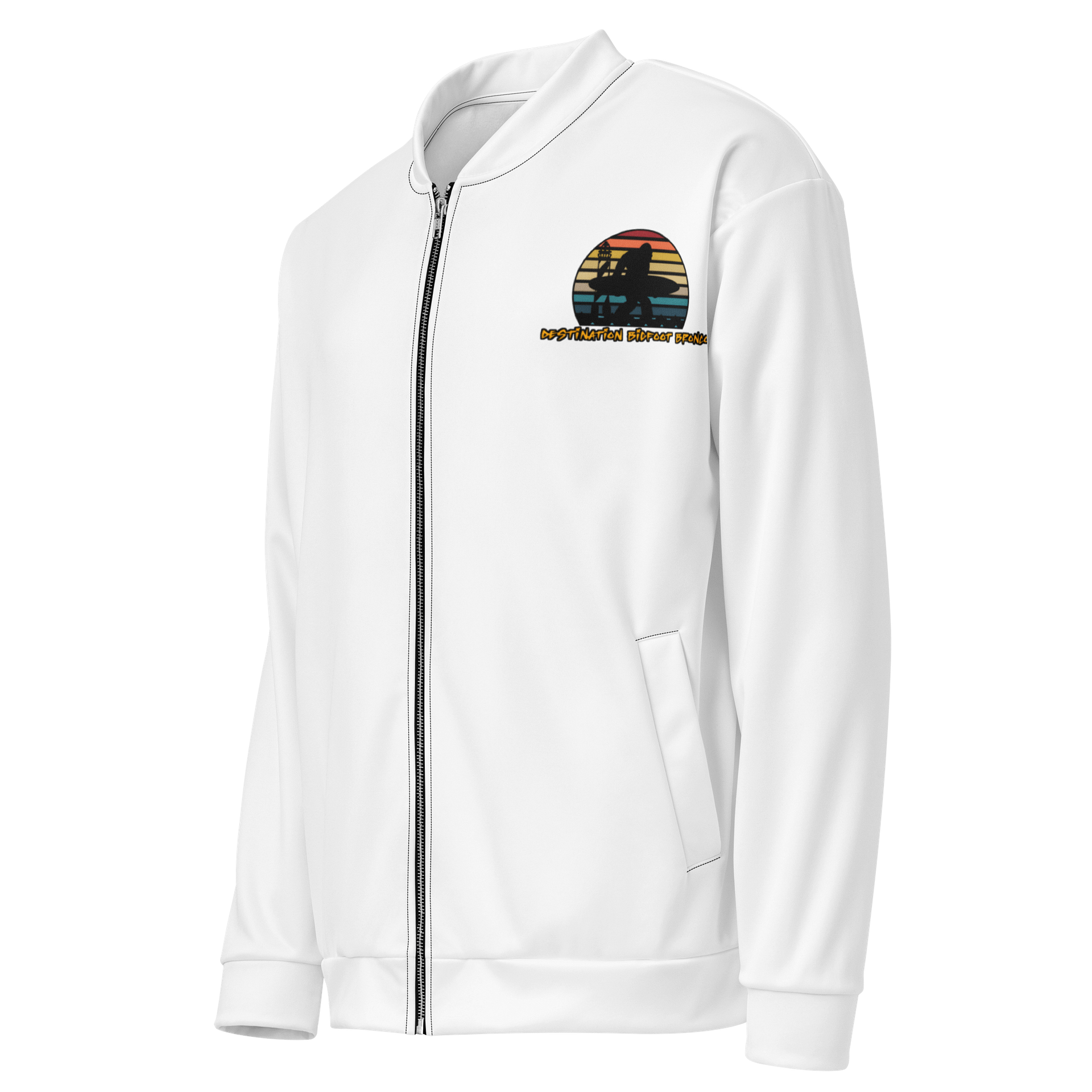 Destination Bigfoot Bronco Classic Logo Bomber Jacket (White) product image (3)